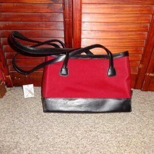 MAXX New York Red/Black Purse Handbag, Faux Leather!